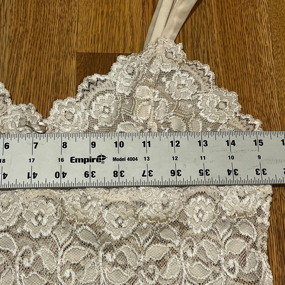 Cabernet Floral Lace Camisole Top Beige Champagne Size L Coquette Fairycore - Picture 6 of 7